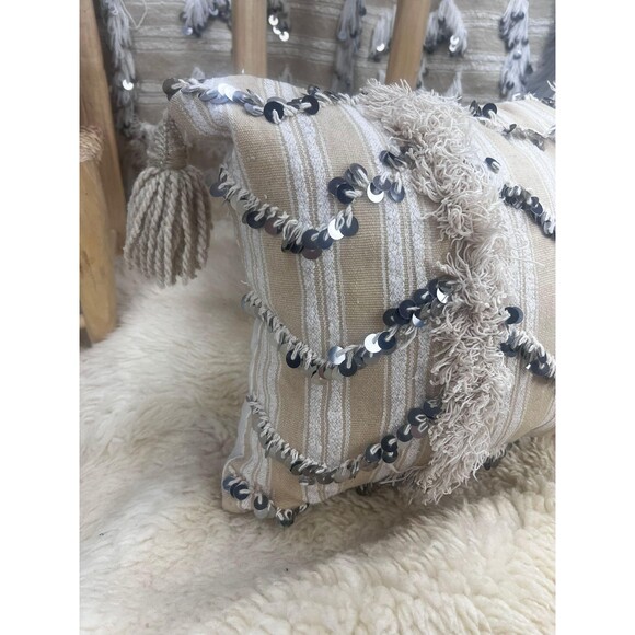 Vintage Moroccan Wedding Blanket Pillow Handira Throw Cushion 03YS00805 - Picture 4 of 6